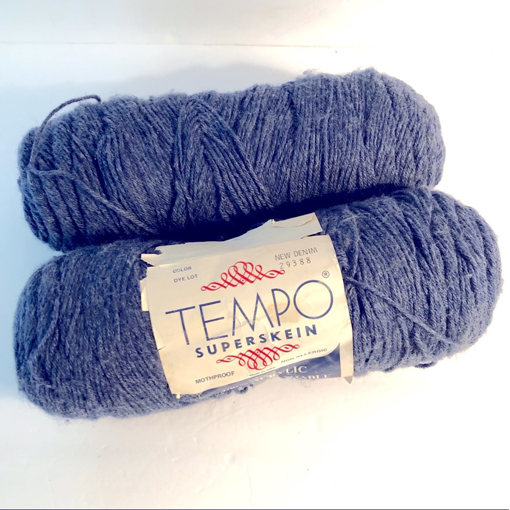 Near-Vintage 2 Skeins, 4 Oz Tempo Superskein Acrylic Yarn